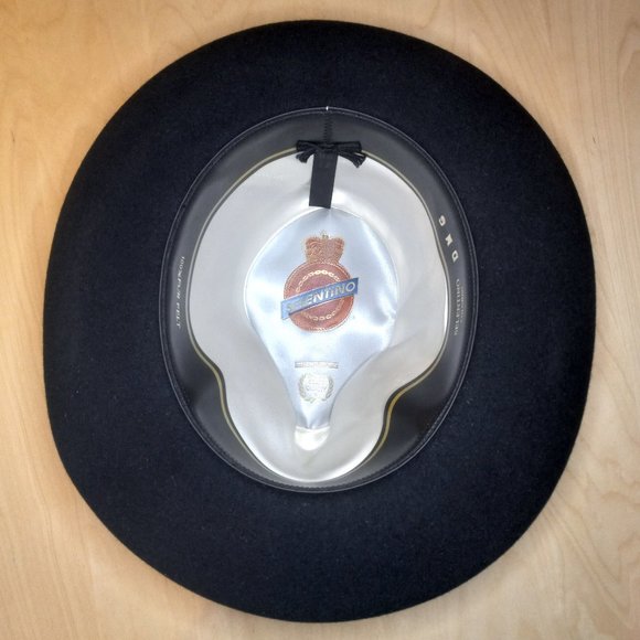 Selentino Fedora Hat black fur felt 7 1/4 - Picture 9 of 9